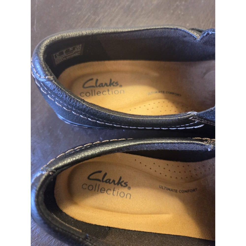 Clarks Collection Women's Ashland Effie Black Leather Loafers Size 8W NEW! $100 - Picture 12 of 15